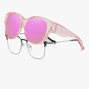 NWT HAOLOTA (Rose) Fit Over Glasses Sunglasses Polarized, Trendy Cat Eye